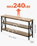 Industrialus Trijų Lygių Konsolinis Stalas, 140 x 34 x 76,2 cm - Image 2