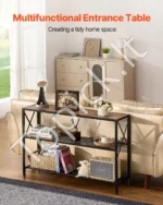 Industrialus Trijų Lygių Konsolinis Stalas. 106 x 30 x 73,5 cm - Image 2