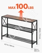 Industrialus Trijų Lygių Konsolinis Stalas. 106 x 30 x 73,5 cm - Image 3