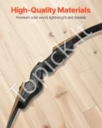 Išardomas Medinis Recurve Lankas (Takedown Recurve Bow), 1524 mm, 15,88 kg Tempimo Jėga - Image 6
