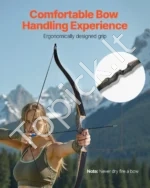 Išardomas Medinis Recurve Lankas (Takedown Recurve Bow), 1524 mm, 20,41 kg Tempimo Jėga - Image 2