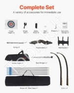Išardomas Medinis Recurve Lankas (Takedown Recurve Bow), 1524 mm, 20,41 kg Tempimo Jėga - Image 5