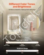 Išmanusis LED Vonios Veidrodis su Apšvietimu 60 x 80 cm, 3 Šviesos Spalvos - Image 2