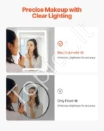 Išmanusis LED Vonios Veidrodis su Apšvietimu 60 x 80 cm, 3 Šviesos Spalvos - Image 3