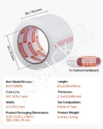 Išskirtinai Plati ir Stipri Skaidri Pakavimo Juosta, 6 Ritinėliai, 76.2 mm x 59.436 m, Storis 0.068 mm - Image 3