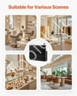 Išskirtinis Juodas L-formos Registratūros Stalas su Stalčiumi ir Spintele – 140 x 80 x 120 cm - Image 6