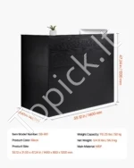 Išskirtinis Juodas L-formos Registratūros Stalas su Stalčiumi ir Spintele – 140 x 80 x 120 cm - Image 7