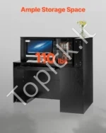 Išskirtinis Juodas L-formos Registratūros Stalas su Stalčiumi ir Spintele – 140 x 80 x 120 cm - Image 2