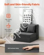 Išskleidžiama Sofa-Lova 3-in-1 Fotelis, Gultas, Svečių Lova. Tamsiai Pilka, 186x73x15 cm - Image 3