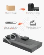 Išskleidžiama Sofa-Lova 3-in-1 „Twin“: Dvigulė/Viengulė Atsipalaidavimo Zona. Tamsiai Pilka, Veliūras, 193x103x22.5 cm - Image 6