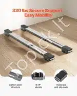 Ištraukiami Reguliuojami Baldų/Buitinės Technikos Ratukai (2 VNT.) Nuo 445 iki 700 mm | 150 kg Keliamoji Galia - Image 2