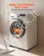 Ištraukiami Reguliuojami Baldų/Buitinės Technikos Ratukai (2 VNT.) Nuo 445 iki 700 mm | 150 kg Keliamoji Galia - Image 3