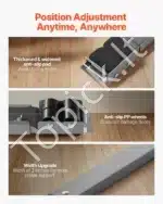 Ištraukiami Reguliuojami Baldų/Buitinės Technikos Ratukai (2 VNT.) Nuo 445 iki 700 mm | 150 kg Keliamoji Galia - Image 4