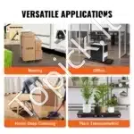 Jungiami Krovinių Vežimėliai (2 Vnt.), Kiekvienas Atlaiko 227 kg, su 4 Ratukais - Image 4