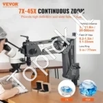 Juvelyro Profesionalus Stereo Mikroskopas 7X-45X su 360° Rutuliniu Spaustuvu ir Spyruokliniu Stovu - Image 2