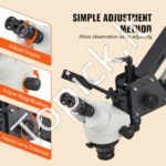 Juvelyro Reguliuojamas Stereo Mikroskopas 7X-45X su Spyruokliniu Stovu ir USB LED Žiedine Lempa - Image 6