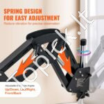 Juvelyro Reguliuojamas Stereo Mikroskopas 7X-45X su Spyruokliniu Stovu ir USB LED Žiedine Lempa - Image 3