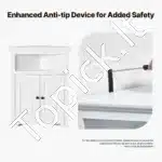 Kampinė Spintelė (Komoda) su 2 Durelėmis. Balta, 3 Lygiai, 64,5 x 32,5 x 84,5 cm - Image 6