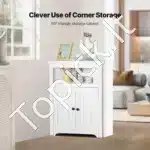 Kampinė Spintelė (Komoda) su 2 Durelėmis. Balta, 3 Lygiai, 64,5 x 32,5 x 84,5 cm - Image 2