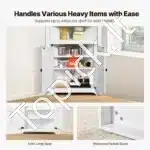 Kampinė Spintelė (Komoda) su 2 Durelėmis. Balta, 3 Lygiai, 64,5 x 32,5 x 84,5 cm - Image 5