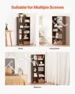 Knygų Lentyna, 5 Aukštai, Rudos Spalvos, 134.5 x 59.8 x 23.7 cm - Image 6