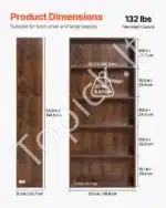 Knygų Lentyna, 5 Aukštai, Rudos Spalvos, 134.5 x 59.8 x 23.7 cm - Image 2