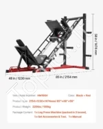 Kombinuota Kojų Preso ir Hack Pritūpimo Mašina, 3 Reg. Kampai (40°/45°/50°), Iki 907 kg - Image 7