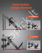 Kombinuota Kojų Preso ir Hack Pritūpimo Mašina, 3 Reg. Kampai (40°/45°/50°), Iki 907 kg - Image 5