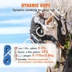 Kompaktiška Dinaminė Laipiojimo Virvė– 40 m Ilgis, 10,2 mm Skersmuo, Poliesterio Medžiaga, 25 kN Atsparumas - Image 2