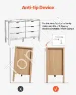 Kompaktiška Komoda su 6 Banguotais Stalčiais, Šviesaus Medžio, 120 cm x 40 cm x 79 cm , MDF ir Plokštė - Image 6