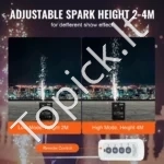 Kompaktiška Šaltų Kibirkščių Mašina 500 W, Aliuminio Lydinys, Reguliuojamas Aukštis 2–4 m - Image 2