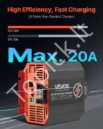 Kompaktiškas DC-DC Akumuliatoriaus Įkroviklis 12V 20A (250 W), Ličio/AGM/GEL - Image 2