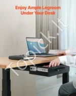 Kompaktiškas Ištraukiamas Metalinis Stalčius Po Stalu Raštinės Reikmenims, 385×230×76 mm, Juoda Spalva - Image 3