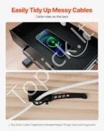 Kompaktiškas Ištraukiamas Metalinis Stalčius Po Stalu Raštinės Reikmenims, 385×230×76 mm, Juoda Spalva - Image 5