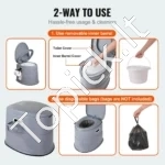 Kompaktiškas Kempingo Tualetas (Sausas) Su Papildomomis Funkcijomis, 5 L - Image 4