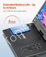 Kompaktiškas Nešiojamas DVD Grotuvas  22,8 cm (9 col.) HD Ekranas (800x480), 4 val. Baterija (2500 mAh) - Image 3