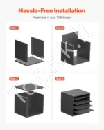 Kompaktiškas Stalo Dokumentų Organizatorius su 5 Reguliuojamais Skyriais, Pilka Spalva, A4 Formatui, 35.5 x 30.5 x 33 cm - Image 6