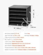 Kompaktiškas Stalo Dokumentų Organizatorius su 5 Reguliuojamais Skyriais, Pilka Spalva, A4 Formatui, 35.5 x 30.5 x 33 cm - Image 7