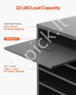 Kompaktiškas Stalo Dokumentų Organizatorius su 5 Reguliuojamais Skyriais, Pilka Spalva, A4 Formatui, 35.5 x 30.5 x 33 cm - Image 3