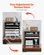 Kompaktiškas Stalo Dokumentų Organizatorius su 5 Reguliuojamais Skyriais, Pilka Spalva, A4 Formatui, 35.5 x 30.5 x 33 cm - Image 5