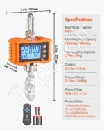 Kraninės Svarstyklės 1000 kg - 1T su Nuotolinio Valdymo Pulteliu ir Dideliu LCD Ekranu - Image 7