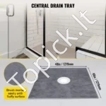 Kvadratinis Dušo Hidroizoliacijos Rinkinys 122 cm x 122 cm, Centrinis PVC Nuotėkis - Image 2
