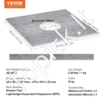 Kvadratinis Dušo Padėklo Rinkinys 91,4 cm x 91,4 cm, 22 mm EPS, 160 mm - Image 2