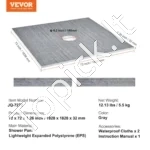 Kvadratinis Ypač Plonas Dušo Pagrindas 182,9 cm x 182,9 cm, 30 mm EPS - Image 2