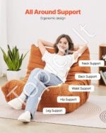 L Formos Sėdmaišis Fotelis Su Porankiais, Rudas „Teddy“ Veliūras, 99x92x72 cm - Image 3