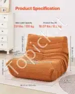 L Formos Sėdmaišis Fotelis Su Porankiais, Rudas „Teddy“ Veliūras, 99x92x72 cm - Image 2