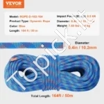 Laipiojimo Virvė  – 50 m Ilgis, 10,2 mm Skersmuo, Poliesterio Medžiaga, 25 kN Atsparumas - Image 3