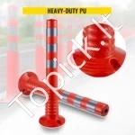 Lankstūs Kelio Žymėjimo Stulpeliai (6 vnt.), Oranžiniai, 75 cm Aukščio, Su Spyruokliuojančiu Pagrindu - Image 2