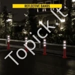 Lankstūs Kelio Žymėjimo Stulpeliai (6 vnt.), Oranžiniai, 75 cm Aukščio, Su Spyruokliuojančiu Pagrindu - Image 4