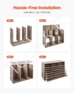 Lentyna Popieriui / Dokumentų Rūšiuoklis su 27 Skyriais, Išimamos Lentynėlės,80 x 29.7 x 55 cm - Image 6